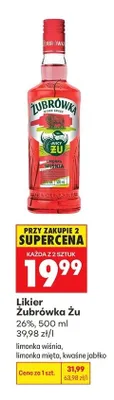 Likier Żubrówka Żu Limonka Wiśnia promocja w Biedronka