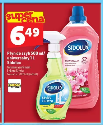 Płyn do szyb i luster Sidolux Lemon promocja w TOPAZ