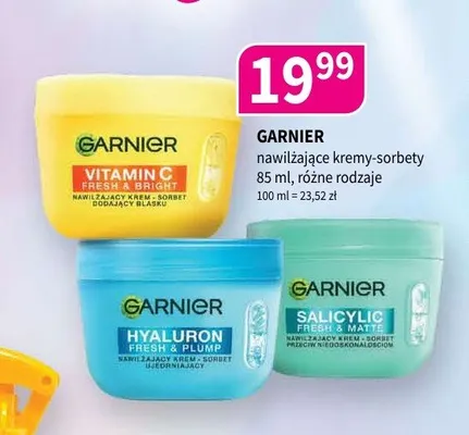 Krem-sorbet nawilżający Garnier Hyaluron Fresh & Plump promocja w Drogerie Polskie