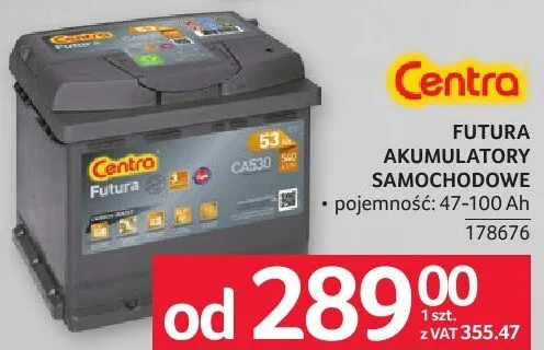 Akumulator samochodowy Centra Futura promocja w Selgros