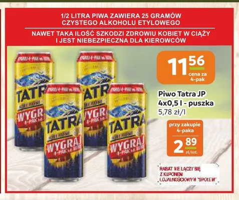 Piwo Tatra JP 4-pak 500ml promocja w Społem Częstochowa