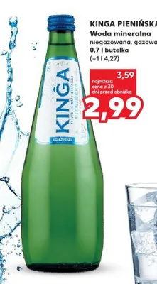 Woda mineralna gazowana Kinga Pienińska promocja w Kaufland