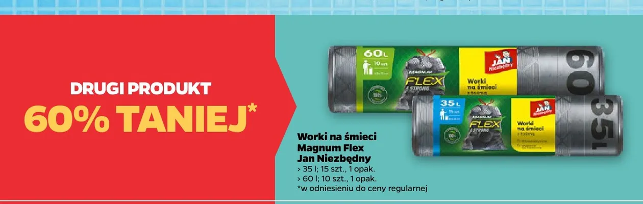 Worki na śmieci Jan Niezbędny Magnum Flex 35 l promocja w Netto
