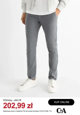 Spodnie chinosy C&A slim fit promocja w C&A