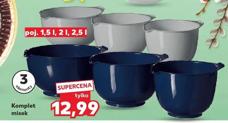 Komplet misek poj. 1,5 l, 2 l, 2,5 l promocja w Kaufland