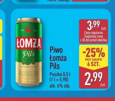 Piwo Łomża Pils promocja w Aldi