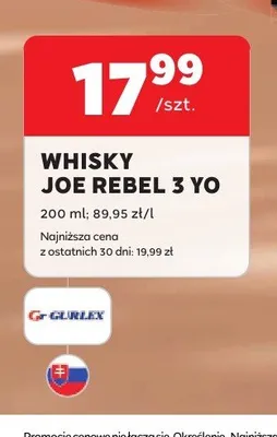 Whisky Joe Rebel 3 YO promocja w Stokrotka