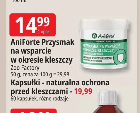 Kapsułki naturalna ochrona przed kleszczami AniForte promocja w Leclerc