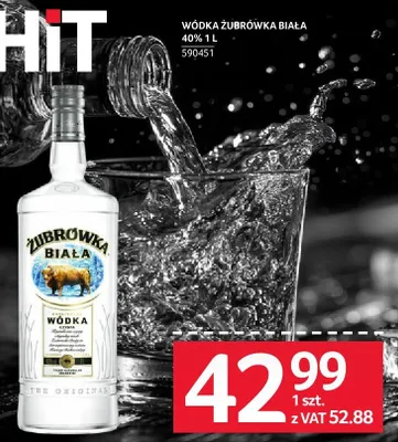 Wódka Żubrówka Biała 40% 1 L promocja w Selgros