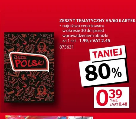 Zeszyt tematyczny A5/60 kartek promocja w Selgros