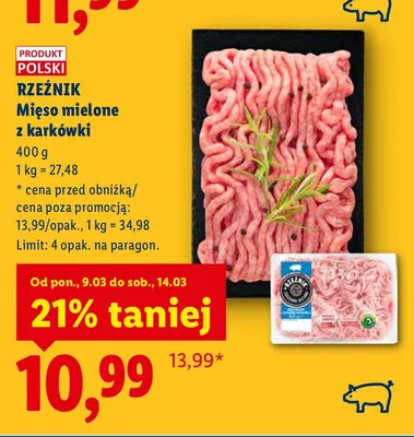 Mięso mielone z karkówki promocja w Lidl