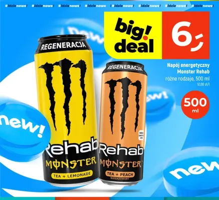 Napój energetyczny Monster Rehab Tea + Lemonade promocja w Dealz