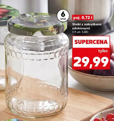 Słoiki z zakrętkami zdobionymi 6-pak promocja w Kaufland