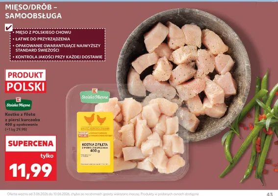 Kostka z fileta z piersi kurczaka Stoisko Mięsne promocja w Kaufland