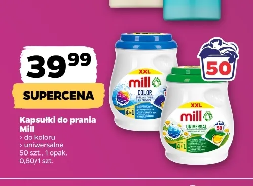 Kapsułki do prania uniwersalne Mill promocja w Netto