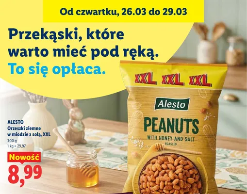 Orzeszki ziemne w miodzie z solą, XXL promocja w Lidl
