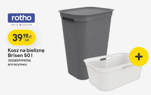 Kosz na bieliznę Brisen 50l antracytowy promocja w Castorama
