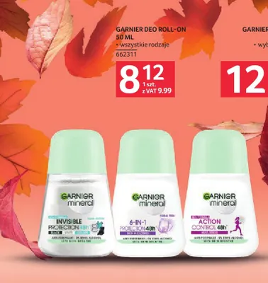 Dezodorant roll-on Garnier Mineral 6-in-1 Protection 48h promocja w Selgros