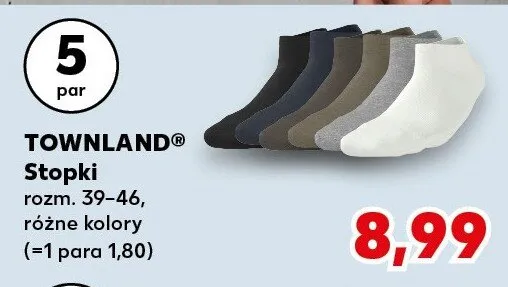 Stopki rozm. 39-46, różne kolory (=1 para 1,80) promocja w Kaufland