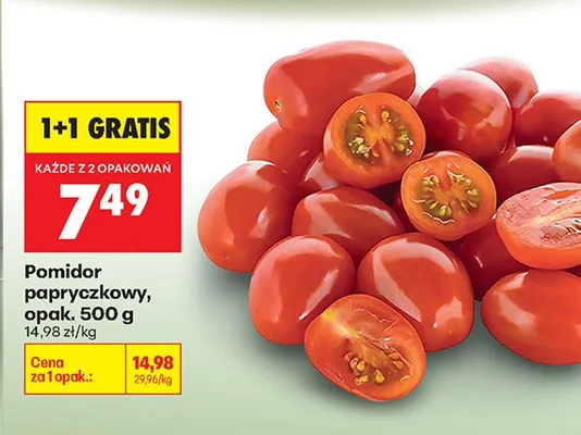 Pomidor papryczowy, opak. 500 g promocja w Biedronka