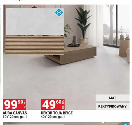 Gres Aura Canvas 60x120 cm gat. I promocja w Merkury Market