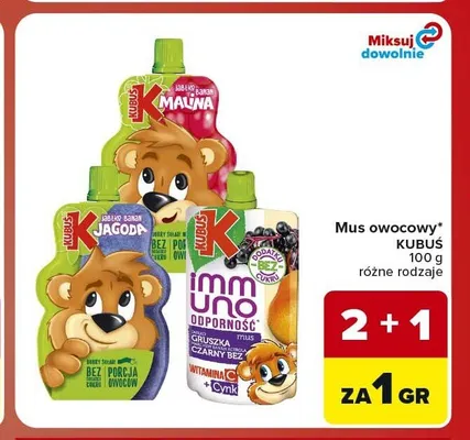 Mus owocowy Jabłko Banan Kubuś promocja w Carrefour Market
