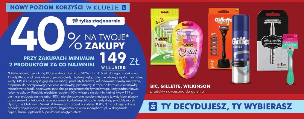 Produkty i akcesoria do golenia Gillette promocja w Super-Pharm