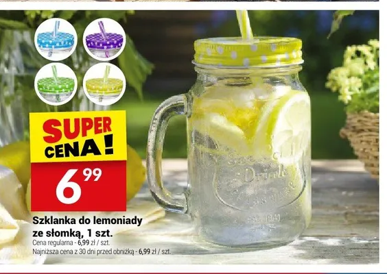 Szklanka do lemoniady ze słomką promocja w Twój Market