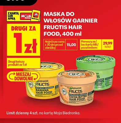 Maska do włosów Garnier Fructis Hair Food promocja w Biedronka