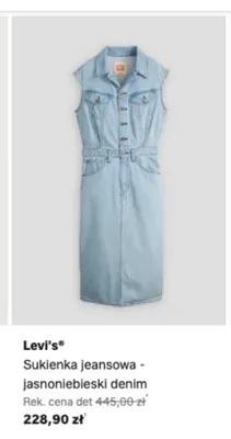 Sukienka jeansowa Levi's jasnoniebieski denim promocja w Lounge by Zalando
