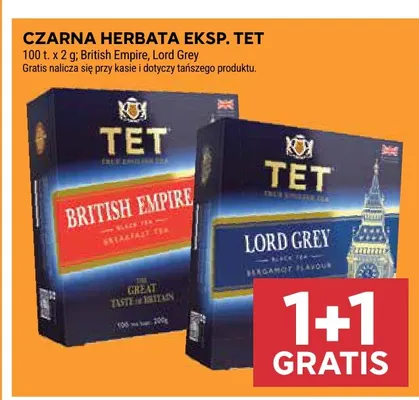 Herbata czarna ekspresowa TET British Empire promocja w Stokrotka