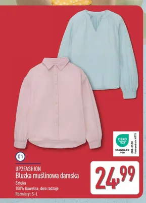 Bluzka muślinowa damska UP2FASHION promocja w Aldi