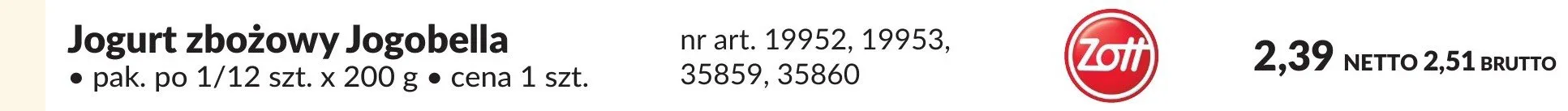 Jogurt zbożowy Jogobella promocja w Makro