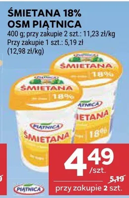 Śmietana 18% promocja w Stokrotka