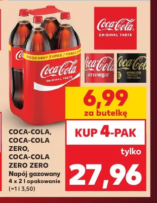 Napój gazowany Coca-Cola Zero Zero 4-pak 2 l promocja w Kaufland