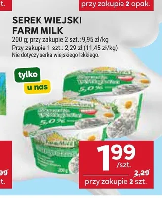 Serek wiejski Farm Milk promocja w Stokrotka