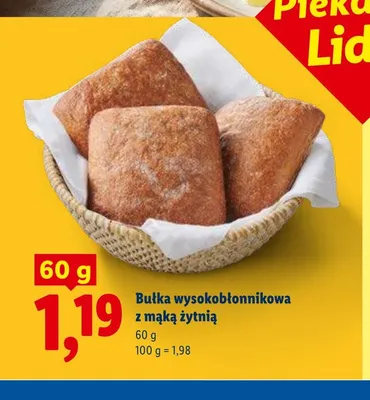Bułka wysokobłonnikowa z mąką żytnią promocja w Lidl