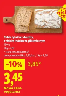 Chleb żytni bez drożdży z niskim indeksem glikemicznym promocja w Lidl
