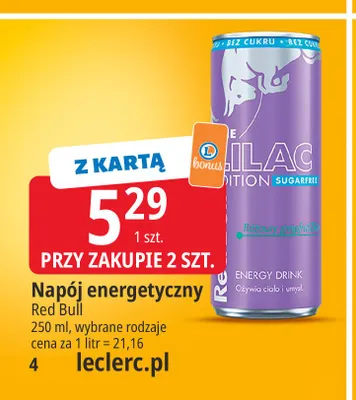 Napój energetyczny Red Bull promocja w Leclerc