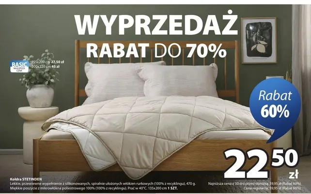 Kołdra STETINDEN 135x200 cm promocja w Jysk