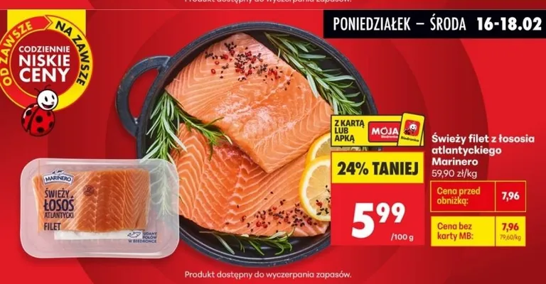 Świeży filet z łososia atlantyckiego  promocja w Biedronka