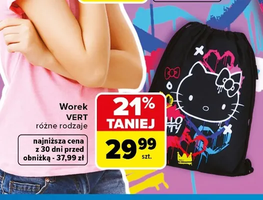Worek CoolPack Vert Hello Kitty promocja w Carrefour
