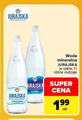 Woda mineralna w szkle Jurajska promocja w Carrefour