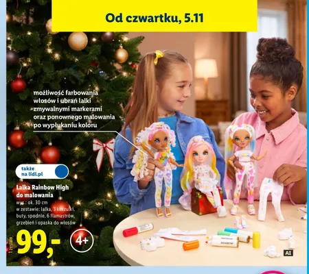 Lalka Rainbow High do malowania promocja w Lidl