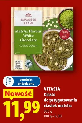 Ciasto do przygotowania ciastek matcha Vitasia promocja w Lidl