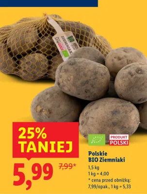 Ziemniaki BIO polskie 1,5 kg promocja w Lidl