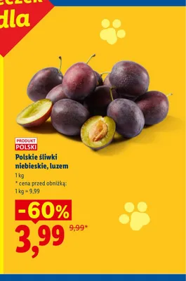Śliwki niebieskie luzem polskie promocja w Lidl