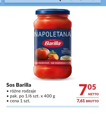 Sos Barilla promocja w Makro