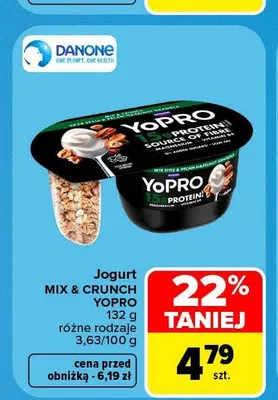 Jogurt Mix & Crunch YoPro promocja w Carrefour