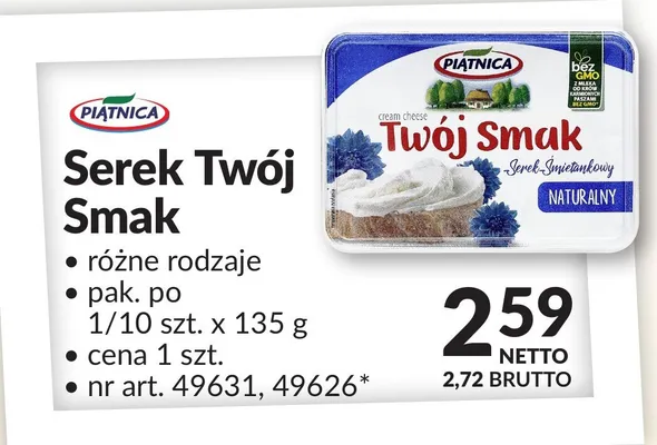 Serek Twój Smak Piątnica różne rodzaje promocja w Makro
